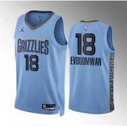 Men Memphis Grizzlies 18 Tosan Evbuomwan Blue Statement Edition Stitched Jersey