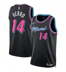 Men Miami Heat 14 Tyler Herro Black 2025 26 City Edition Stitched Basketball Jersey