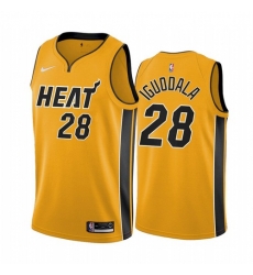 Men Miami Heat #28 Andre Iguodala 2021 Earned Jersey Yellow