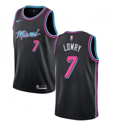 Men Nike Miami Heat 7 Kyle Lowry Black NBA Swingman City Edition 2018 19 Jersey