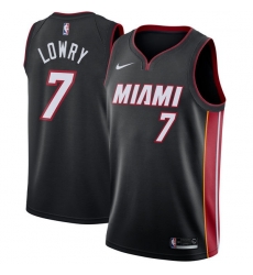 Men Nike Miami Heat 7 Kyle Lowry Black NBA Swingman Icon Edition Jersey