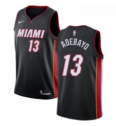 Mens Nike Miami Heat 13 Edrice Adebayo Swingman Black Road NBA Jersey Icon Edition 