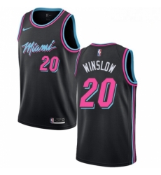 Mens Nike Miami Heat 20 Justise Winslow Swingman Black NBA Jersey City Edition