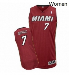 Womens Adidas Miami Heat 7 Goran Dragic Authentic Red Alternate NBA Jersey