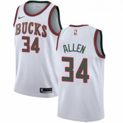 Womens Nike Milwaukee Bucks 34 Ray Allen Authentic White Fashion Hardwood Classics NBA Jersey