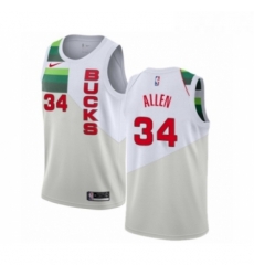 Womens Nike Milwaukee Bucks 34 Ray Allen White Swingman Jersey Earned Edition