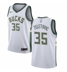 Womens Nike Milwaukee Bucks 35 Mirza Teletovic Swingman White Home NBA Jersey Association Edition