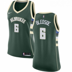 Womens Nike Milwaukee Bucks 6 Eric Bledsoe Swingman Green Road NBA Jersey Icon Edition 