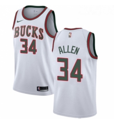 Youth Nike Milwaukee Bucks 34 Ray Allen Swingman White Fashion Hardwood Classics NBA Jersey