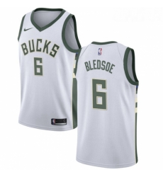 Youth Nike Milwaukee Bucks 6 Eric Bledsoe Swingman White Home NBA Jersey Association Edition 