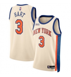 Men New Yok Knicks 3 Josh Hart Cream 2025 26 City Edition Stitched Basketball Jersey Men New Yok Knicks 3 Josh Hart Cream 2025 26 City Edition Stitched Basketball Jersey