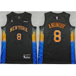 Men New Yok Knicks  8 OG Anunoby Statement Edition Stitched Jersey