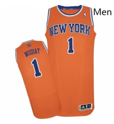 Mens Adidas New York Knicks 1 Emmanuel Mudiay Authentic Orange Alternate NBA Jersey 