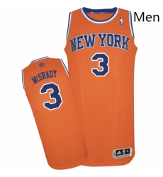 Mens Adidas New York Knicks 3 Tracy McGrady Authentic Orange Alternate NBA Jersey