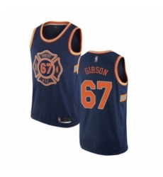 Womens New York Knicks 67 Taj Gibson Swingman Navy Blue Basketball Jersey City Edition 