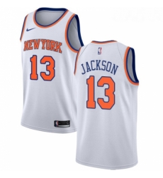 Womens Nike New York Knicks 13 Mark Jackson Authentic White NBA Jersey Association Edition