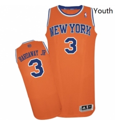 Youth Adidas New York Knicks 3 Tim Hardaway Jr Authentic Orange Alternate NBA Jersey 