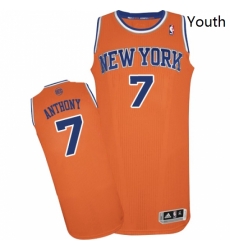 Youth Adidas New York Knicks 7 Carmelo Anthony Authentic Orange Alternate NBA Jersey