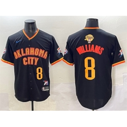 Men Oklahoma City Thunder 8 Jalen Williams Black 2025 Finals Vapor Stitched Baseball Jersey