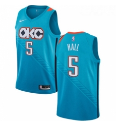 Womens Nike Oklahoma City Thunder 5 Devon Hall Swingman Turquoise NBA Jersey City Edition 