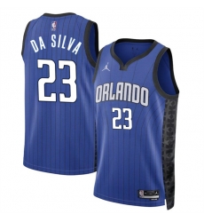 Men Orlando Magic 23 Tristan Da Silva Blue 2024 Draft Statement Edition Stitched Basketball Jersey