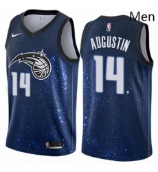 Mens Nike Orlando Magic 14 DJ Augustin Swingman Blue NBA Jersey City Edition