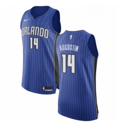 Womens Nike Orlando Magic 14 DJ Augustin Authentic Royal Blue Road NBA Jersey Icon Edition