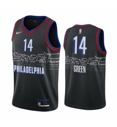 Men Nike Philadelphia 76ers 14 Danny Green Black NBA Swingman 2020 21 City Edition Jersey