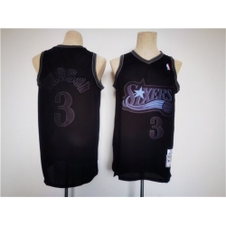 Men Philadelphia 76ers 3 Allen Iverson Black Throwback Basketball Jersey