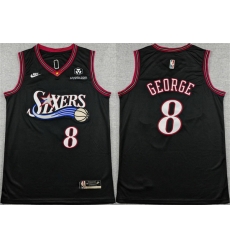 Men Philadelphia 76ers 8 Paul George Black 2025 Classic Edition Stitched Stitched Jersey