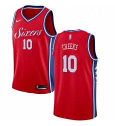 Mens Nike Philadelphia 76ers 10 Maurice Cheeks Authentic Red Alternate NBA Jersey Statement Edition