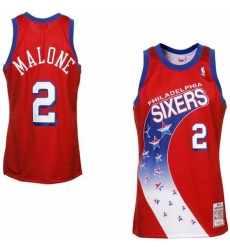 Mitchell & Ness Moses Malone Philadelphia 76ers 1993-94 Hardwood Classics Stitched Jersey