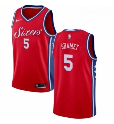 Womens Nike Philadelphia 76ers 5 Landry Shamet Authentic Red NBA Jersey Statement Edition 