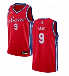 Womens Nike Philadelphia 76ers 9 Dario Saric Authentic Red Alternate NBA Jersey Statement Edition 