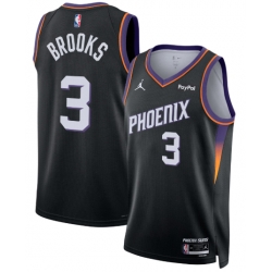Men Jordan Brand Black Phoenix Suns Dillon Brooks #3 Swingman Badge Jersey Statement Edition