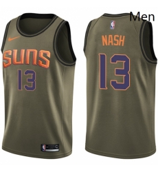 Mens Nike Phoenix Suns 13 Steve Nash Swingman Green Salute to Service NBA Jersey