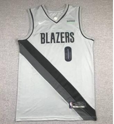 Men Portland Blazers Lillard 0 Gray Men NIke NBA Jersey