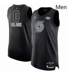 Mens Nike Jordan Portland Trail Blazers 0 Damian Lillard Authentic Black 2018 All Star Game NBA Jersey