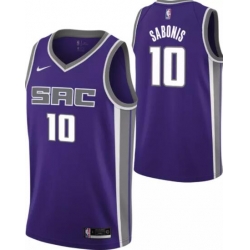 Men Nike Sacramento Kings Domantas Sabonis #10 Purple Stitched NBA Jersey