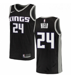 Mens Nike Sacramento Kings 24 Buddy Hield Authentic Black NBA Jersey Statement Edition