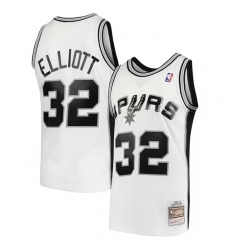 Men San Antonio Spurs 32 Sean Elliott White 1998 99 Hardwood Classics Swingman Stitched Jersey