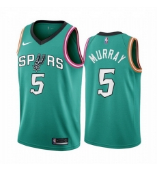 Men San Antonio Spurs 5 Dejounte Murray 2022 23 Teal City Edition Stitched Jersey