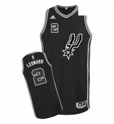 Mens Adidas San Antonio Spurs 2 Kawhi Leonard Swingman Black New Road NBA Jersey