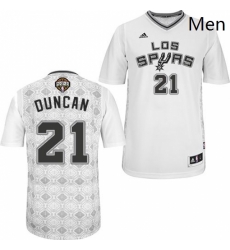 Mens Adidas San Antonio Spurs 21 Tim Duncan Authentic White New Latin Nights NBA Jersey