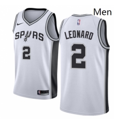 Mens Nike San Antonio Spurs 2 Kawhi Leonard Swingman White Home NBA Jersey Association Edition