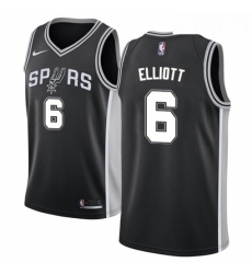 Mens Nike San Antonio Spurs 6 Sean Elliott Swingman Black Road NBA Jersey Icon Edition