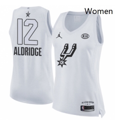 Womens Nike Jordan San Antonio Spurs 12 LaMarcus Aldridge Swingman White 2018 All Star Game NBA Jersey