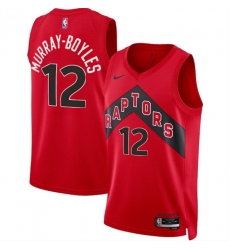 Men Toronto Raptors 12 Collin Murray Boyles Red 2025 Draft Icon Edition Stitched Basketball Jersey