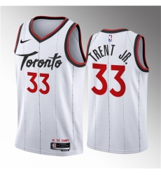 Men Toronto Raptors 33 Gary Trent Jr  White 2023 24 Association Edition Stitched Basketball Jersey