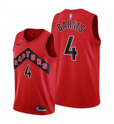 Men Toronto Raptors 4 Scottie Barnes Red Jersey